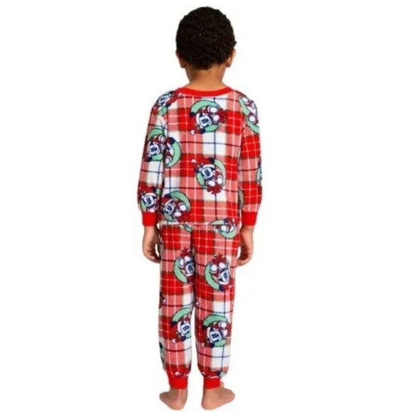 Briefly Stated Kids' Mickey Mouse Matching Family Pajamas Set Red Disney Fleece - Picture 2 of 4